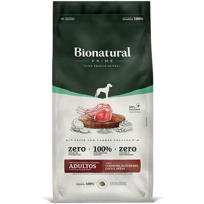 Ração Seca Bionatural Prime Adultos para Cães Filhotes Raças Grandes e Gigantes sabor Cordeiro