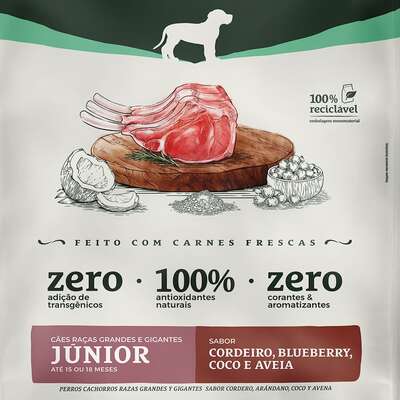 Ração Seca Bionatural Prime Júnior para Cães Filhotes Raças Grandes e Gigantes sabor Cordeiro