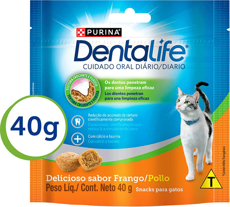 Petisco Purina DentaLife DentaLife para Gatos Adultos Sabor Frango - 40g