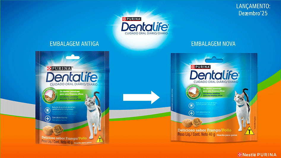 Petisco Purina DentaLife DentaLife para Gatos Adultos Sabor Frango - 40g