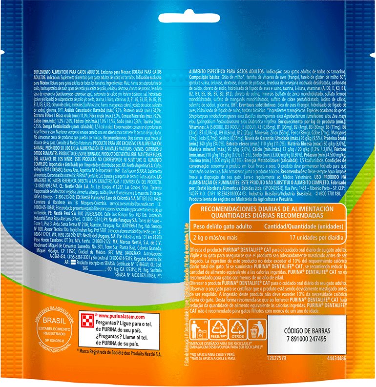 Petisco Purina DentaLife DentaLife para Gatos Adultos Sabor Frango - 40g