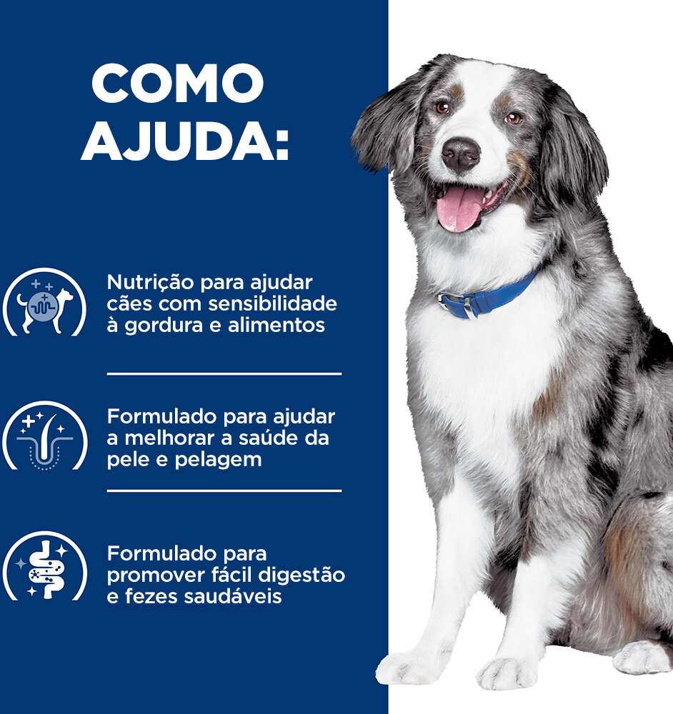 Ração Seca Hill's Prescription Diet z/d Food Sensitivities para Cães Adultos e Sênior sabor Frango - 3,6Kg.