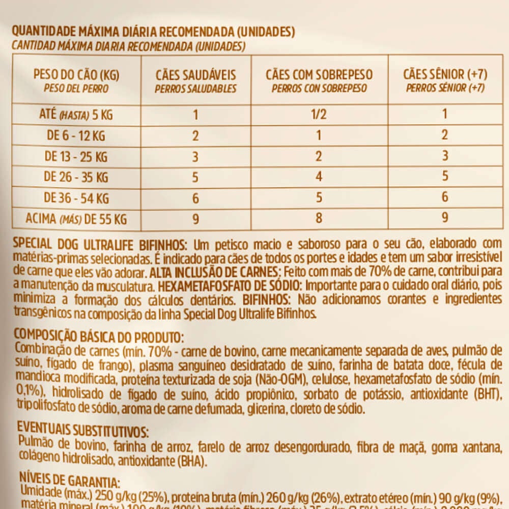 Bifinho Special Dog Ultralife para Cães sabor Carne - 60 g