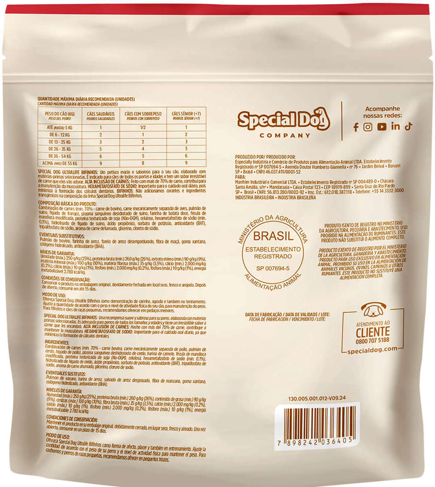 Bifinho Special Dog Ultralife para Cães sabor Carne - 60 g