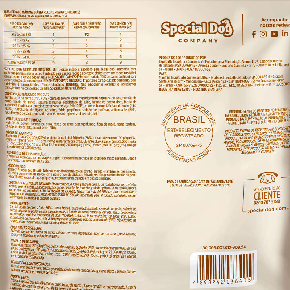 Bifinho Special Dog Ultralife para Cães sabor Carne - 60 g