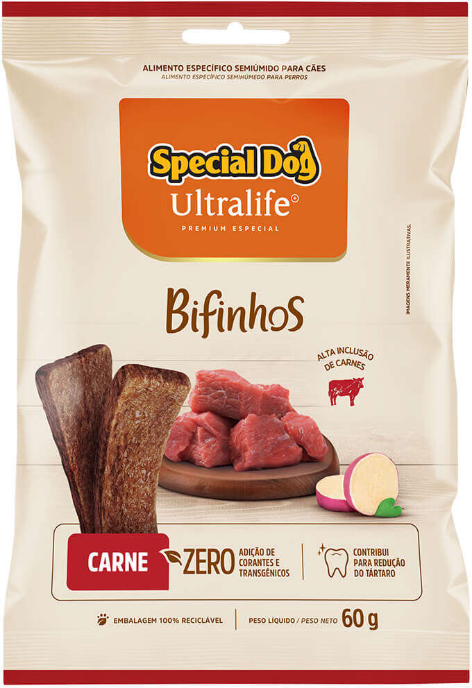 Bifinho Special Dog Ultralife para Cães sabor Carne - 60 g