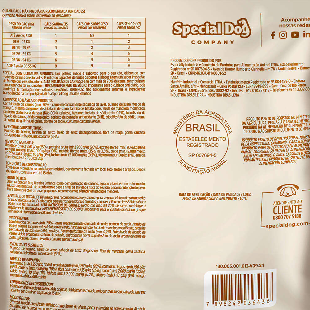 Bifinho Special Dog Ultralife para Cães sabor Frango - 60 g