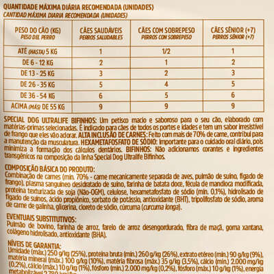 Bifinho Special Dog Ultralife para Cães sabor Frango