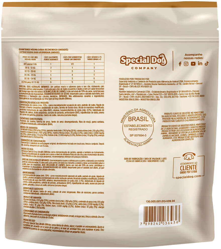 Bifinho Special Dog Ultralife para Cães sabor Frango - 60 g