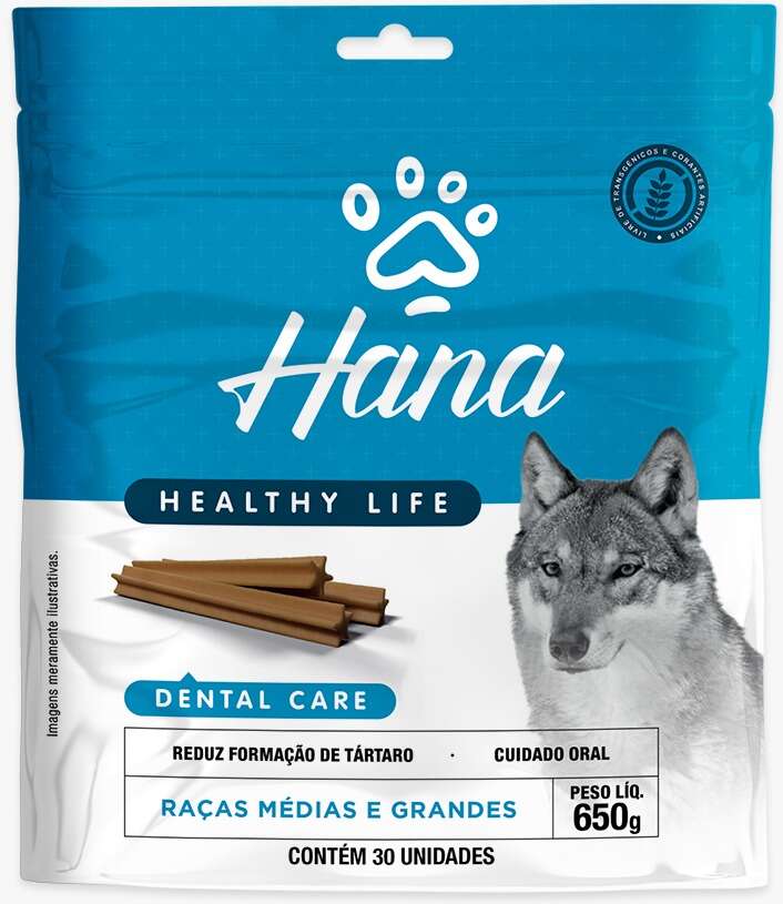 Snack Hana Healthy Life Dental Care para Cães Raças Médias e Grandes - 650 g