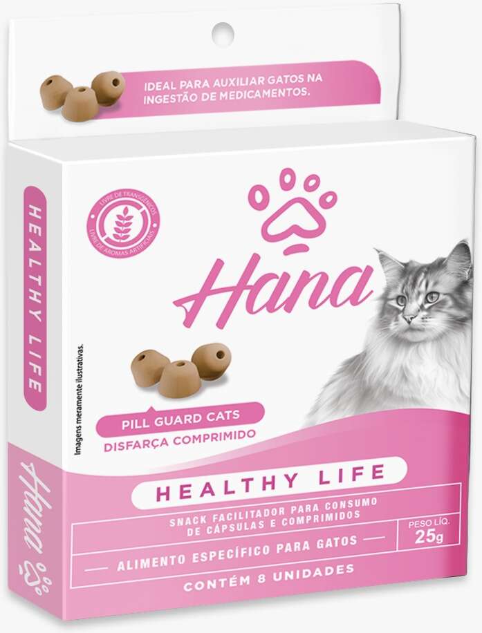 Snack Hana Healthy Life Pill Guard Disfarça Comprimido para Gatos - 8 Unidades