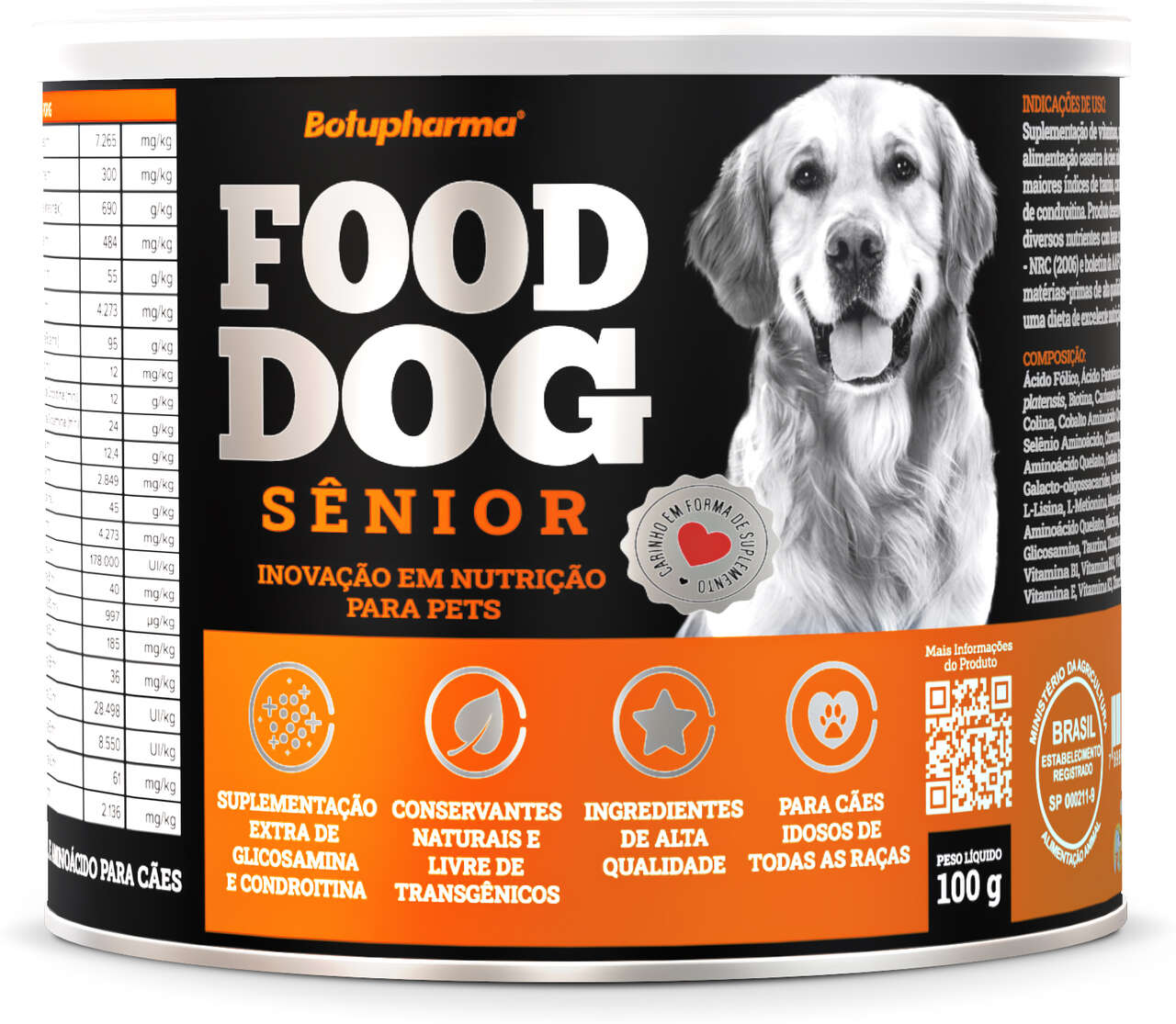 Suplemento Vitamínico Botupharma Pet Food Dog Sênior - 100 g
