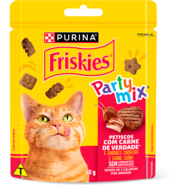 Petisco Purina Friskies Party Mix para Gatos Adultos Sabor Carne - 40 g