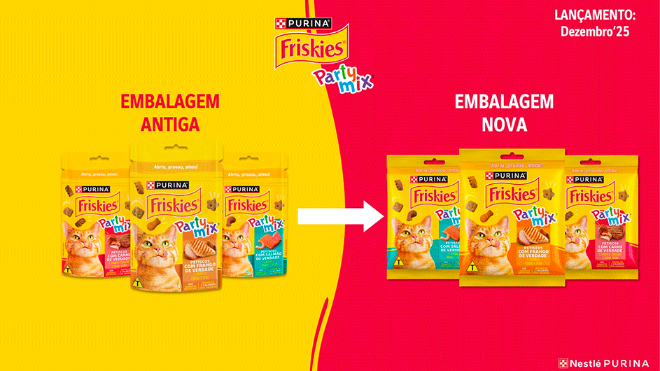 Petisco Purina Friskies Party Mix para Gatos Adultos Sabor Frango - 40 g