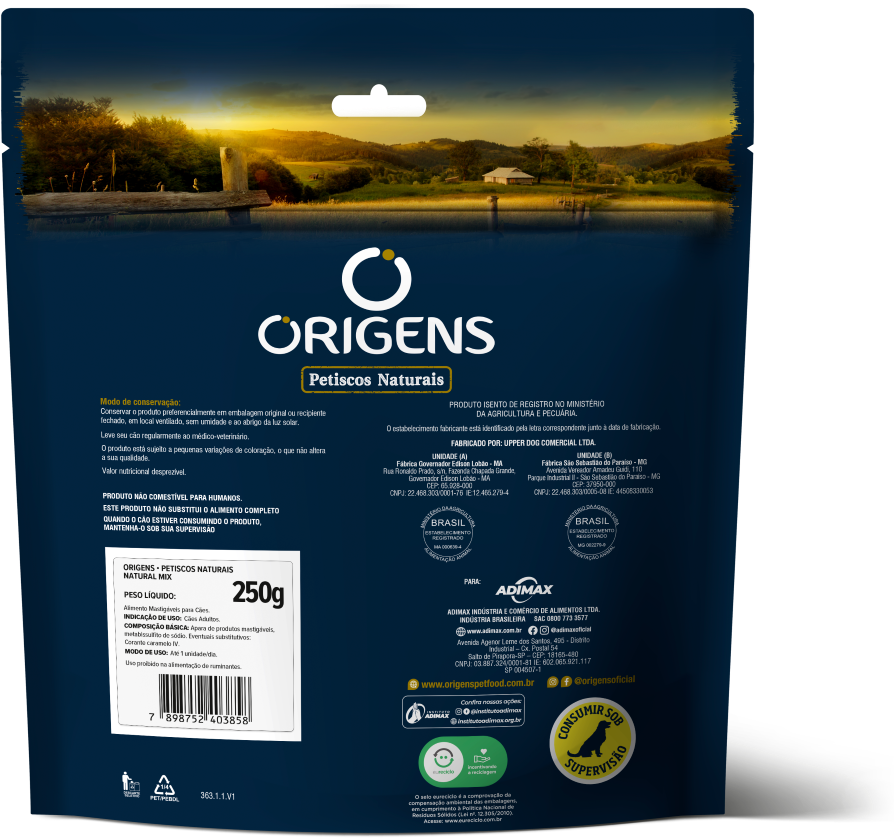 Petisco Natural Mix Origens para Cães - 250 g