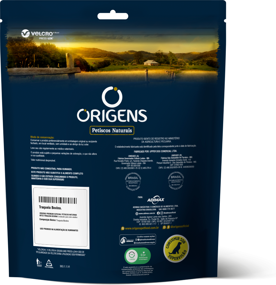 Petisco Natural Traqueia Bovina Origens para Cães - 35 g