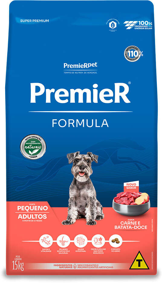 Ração Seca Premier Pet Formula para Cães Adultos Raça Pequena sabor Carne e Vegetais - 15Kg