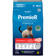 Ração Seca Premier Pet Formula para Gatos Castrados sabor Frango - 1,5Kg