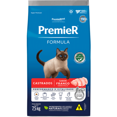 Ração Seca Premier Pet Formula para Gatos Castrados sabor Frango”