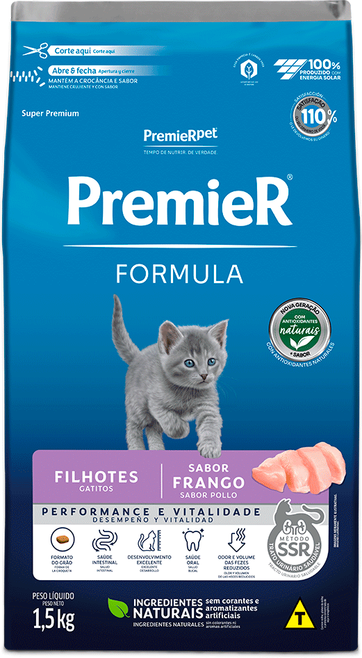 Ração Seca Premier Pet Formula para Gatos Filhotes sabor Frango - 1,5Kg