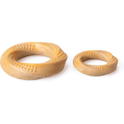 Brinquedo Mordedor Ecoa Anel Espiral Fibra de Bambu para Cães