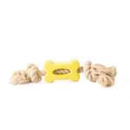 Brinquedo Mordedor Future Pet Osso de Borracha Natural com Corda para Cães - Tam. P