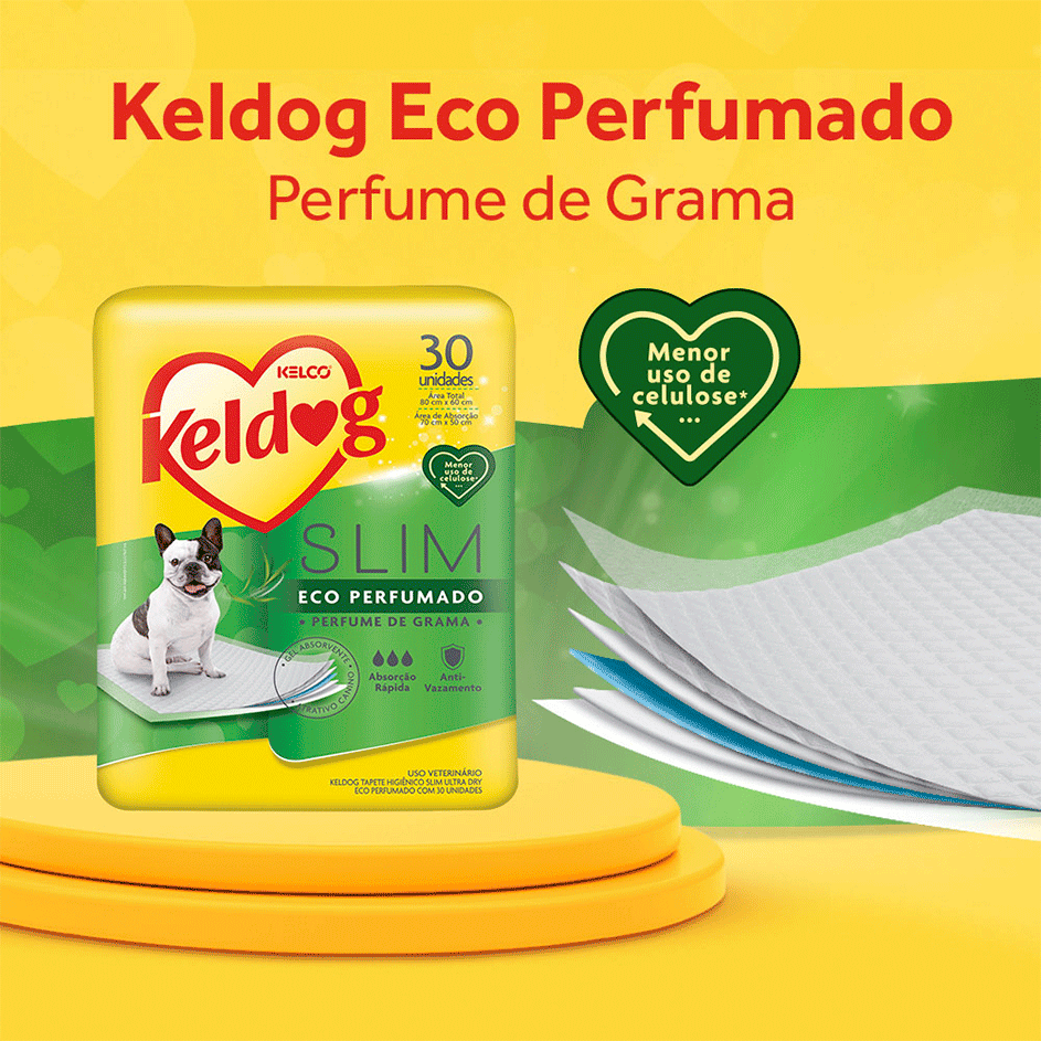 Tapete Higiênico Kelco Keldog Slim Ultra Dry Eco Perfumado - 30 unidades