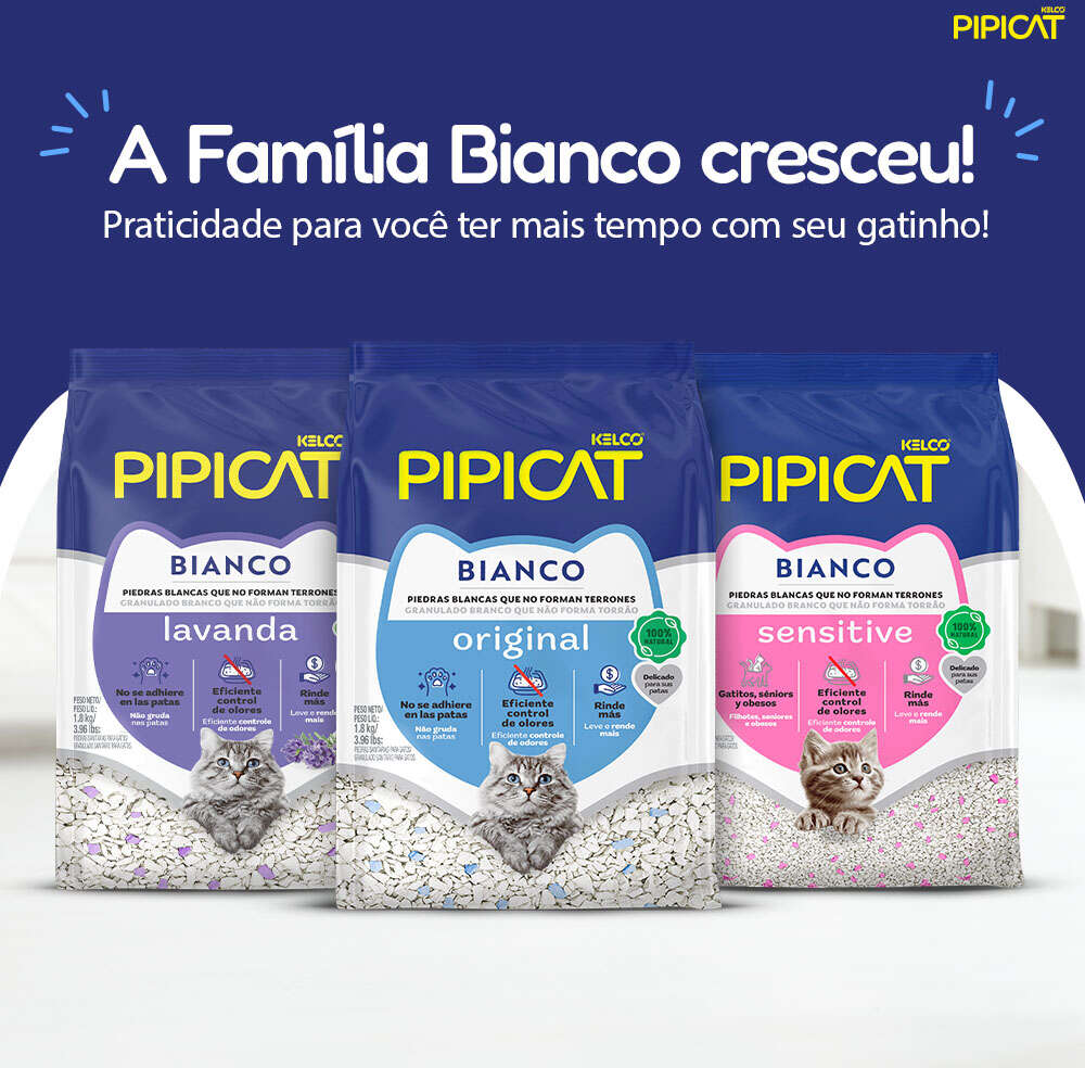 Granulado Sanitário Pipicat Bianco Sensitive - 1,8Kg
