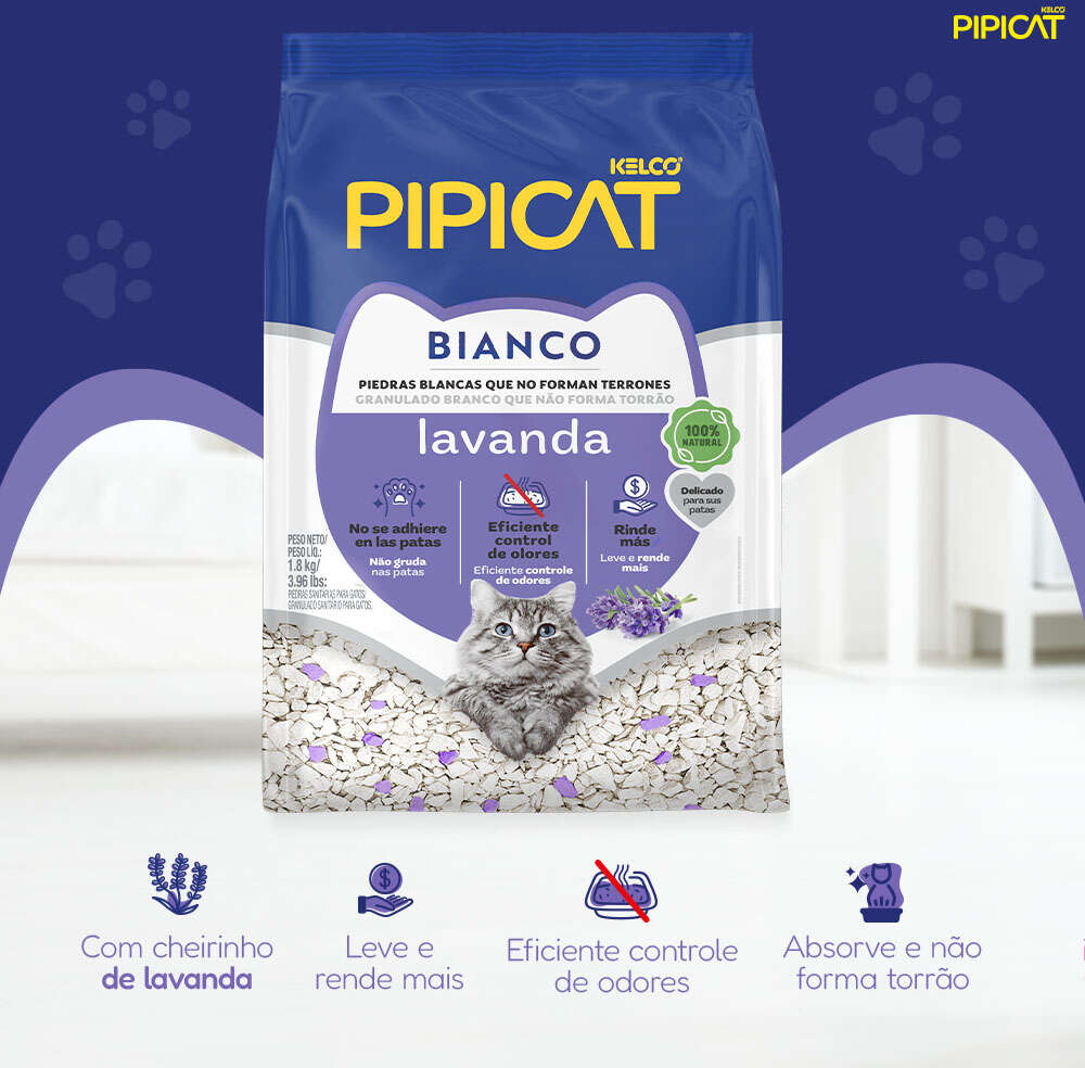 Granulado Sanitário Pipicat Bianco Lavanda - 1,8Kg