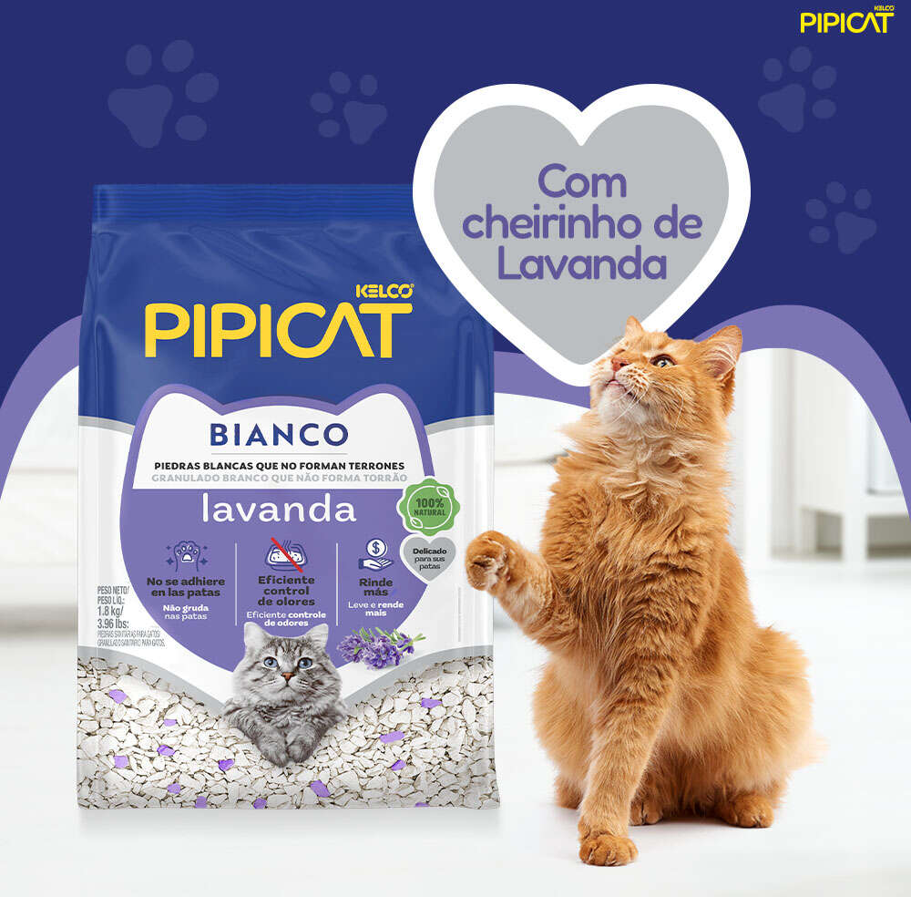 Granulado Sanitário Pipicat Bianco Lavanda - 1,8Kg