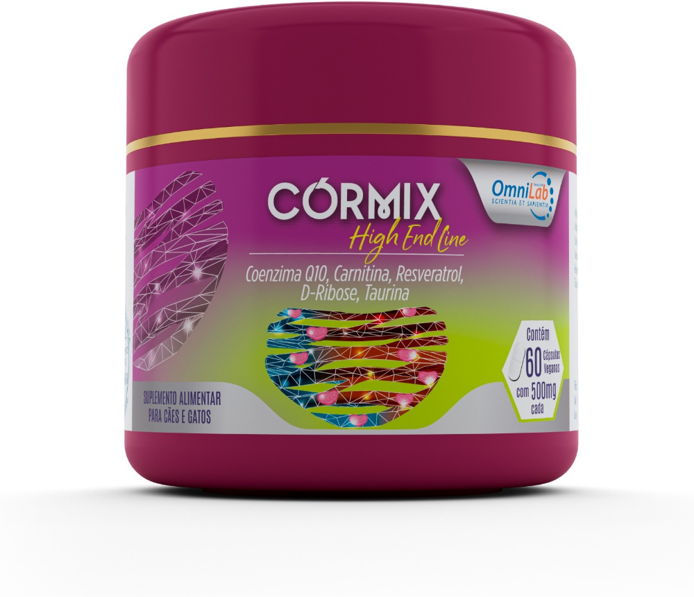 Suplemento Alimentar Omnilab Córmix Hign End Line 500 mg para Cães e Gatos - 60 Cápsulas