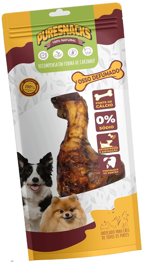 Petisco Mastigáveis Osso Defumado Úmero Bovino PureSnacks para Cães - 1 Unidade