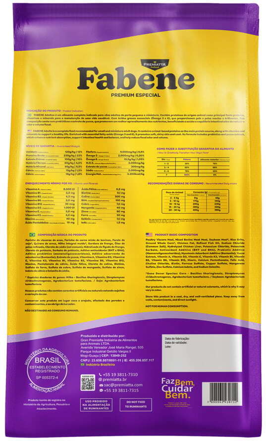 Ração Seca Fabene Premium Especial para Cães Raças Pequenas e Miniaturas - 10,1Kg