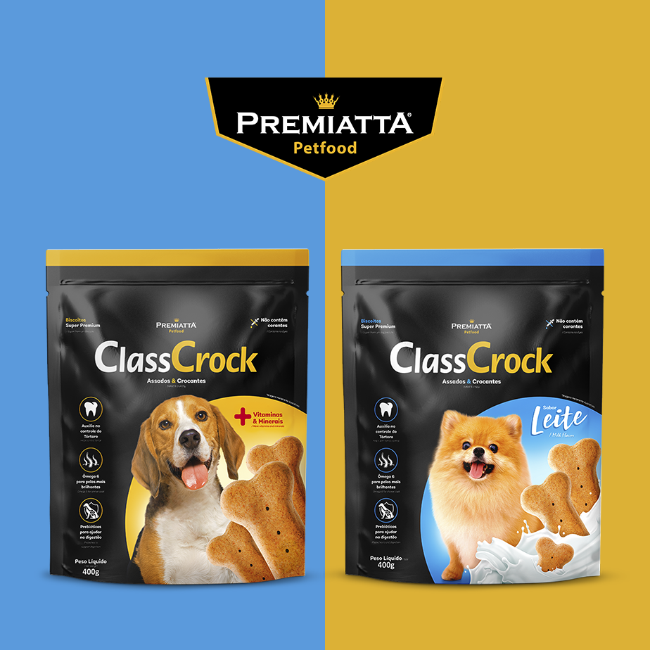 Biscoito Premiatta Classcrock para Cães sabor Leite - 400 g