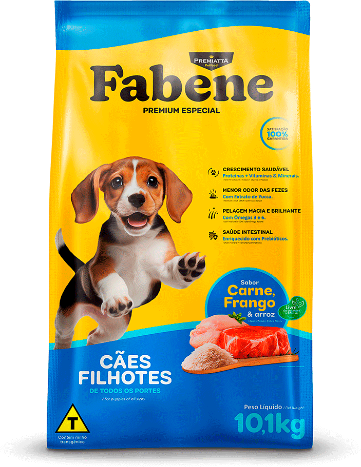 Ração Seca Fabene Premium Especial para Cães Filhotes e Raças Pequenas - 10,1Kg