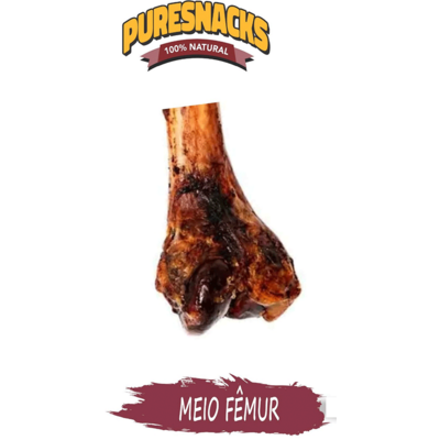 Petisco Mastigáveis Osso Defumado Meio Fêmur Bovino PureSnacks para Cães