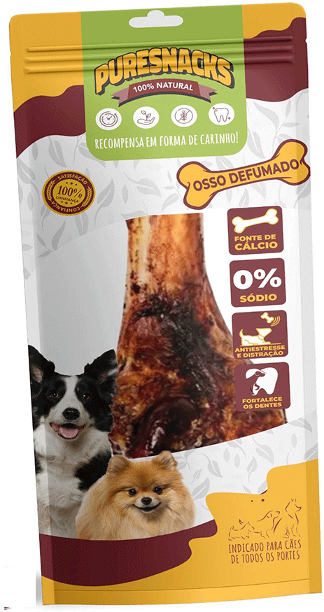 Petisco Mastigáveis Osso Defumado Meio Fêmur Bovino PureSnacks para Cães - 1 Unidade