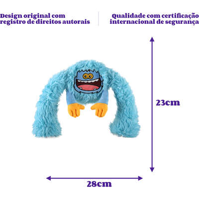 Brinquedo Pelúcia 2 em 1 Qmonster King Kong Super Braços Azul para Cães”