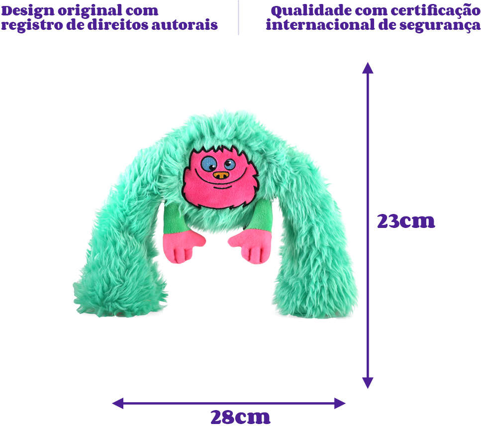 Brinquedo Pelúcia 2 em 1 Qmonster King Kong Super Braços Verde para Cães - Tam. Único