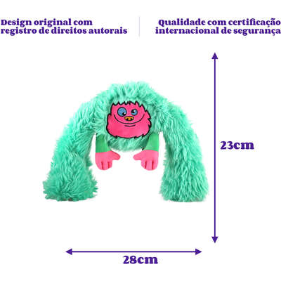 Brinquedo Pelúcia 2 em 1 Qmonster King Kong Super Braços Verde para Cães