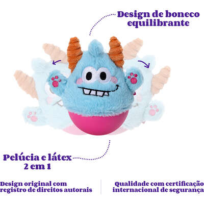 Brinquedo Pelúcia Qmonster Little Monster João Bobo Azul para Cães