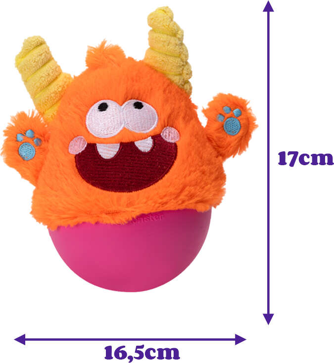 Brinquedo Pelúcia Qmonster Little Monster João Bobo Laranja para Cães - Tam. Único