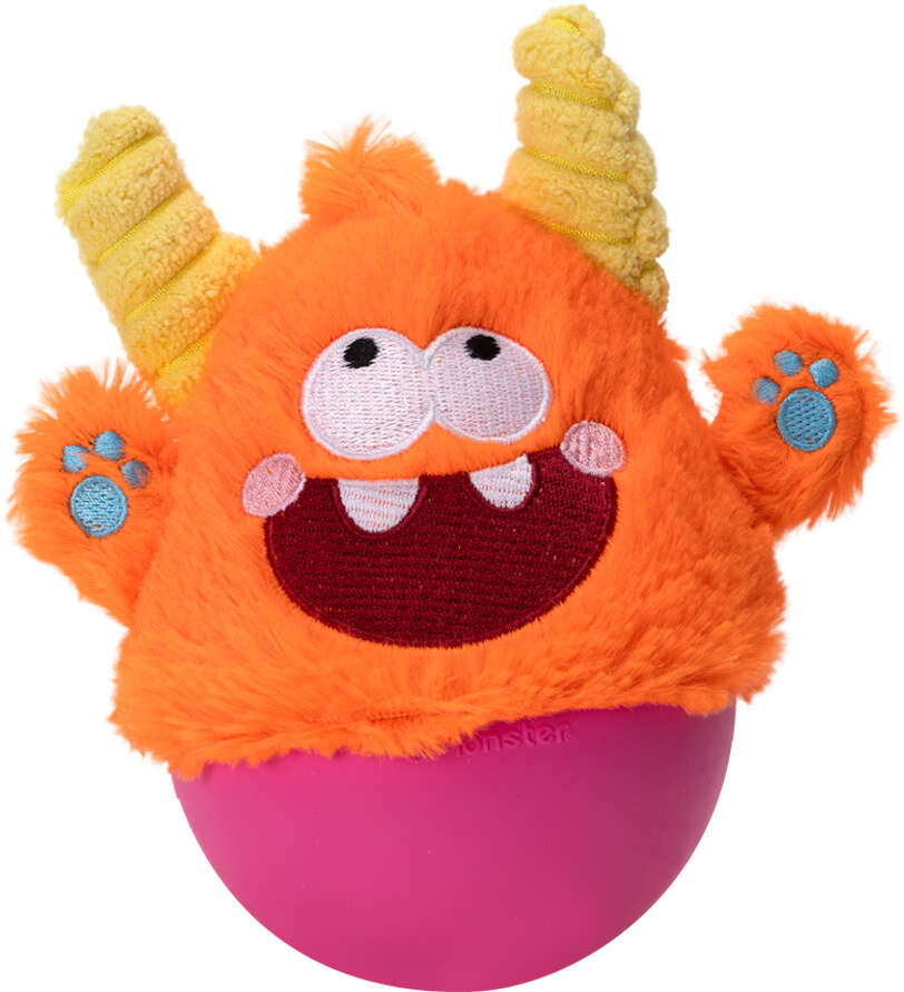 Brinquedo Pelúcia Qmonster Little Monster João Bobo Laranja para Cães - Tam. Único