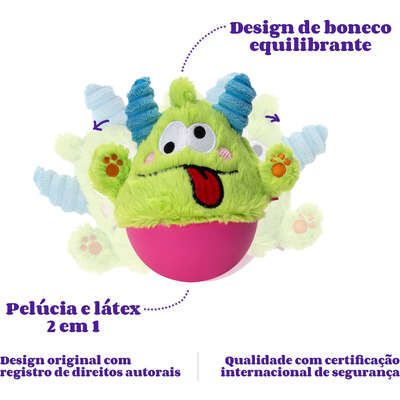 Brinquedo Pelúcia Qmonster Little Monster João Bobo Verde para Cães