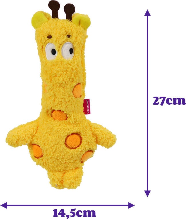 Brinquedo Pelúcia Qmonster Festa Peluda Girafa Amarela para Cães - Tam. Único