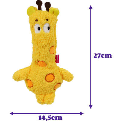 Brinquedo Pelúcia Qmonster Festa Peluda Girafa Amarela para Cães