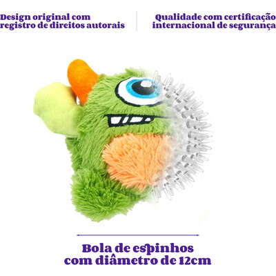 Brinquedo Pelúcia 2 em 1 Qmonster Baby Monster Gen 1 Verde para Cães