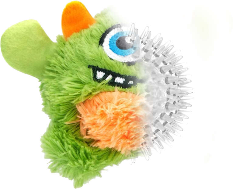 Brinquedo Pelúcia 2 em 1 Qmonster Baby Monster Gen 1 Verde para Cães - Tam. P