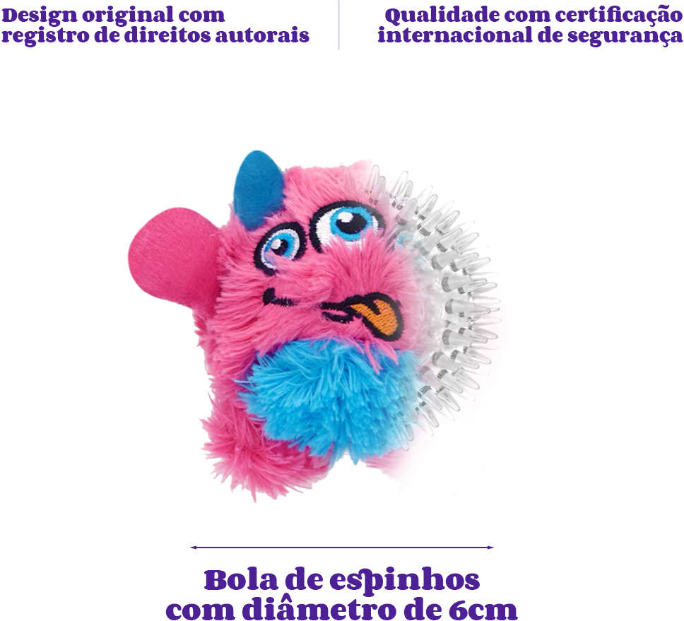 Brinquedo Pelúcia 2 em 1 Qmonster Baby Monster Gen 1 Rosa para Cães - Tam. P
