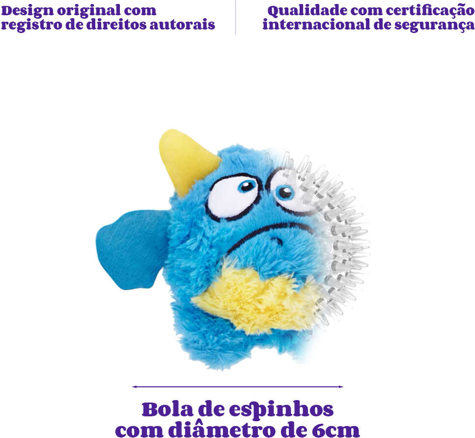 Brinquedo Pelúcia 2 em 1 Qmonster Baby Monster Gen 1 Azul para Cães - Tam. G